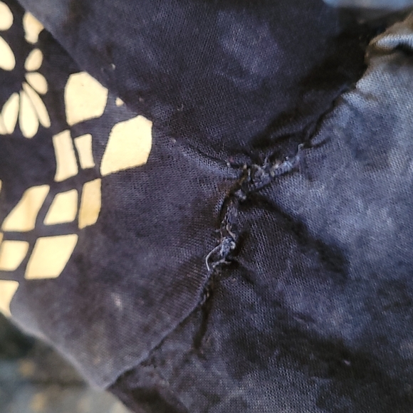 đ3/$10 Exist VTG Boho Blue Tie Dye Cold-Shoulder Ruffle Tunic w/ White Details - Picture 12 of 16